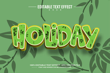 Holiday 3D editable text effect template