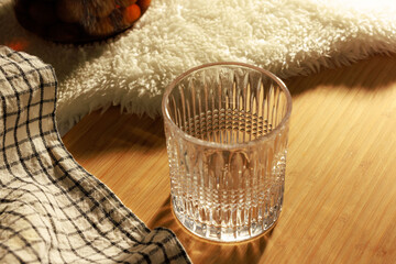 Clear Glass and Umeshu Jar in Warm Natural Light