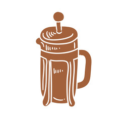 Hand-drawn coffee illustration with ink. Original drawing.