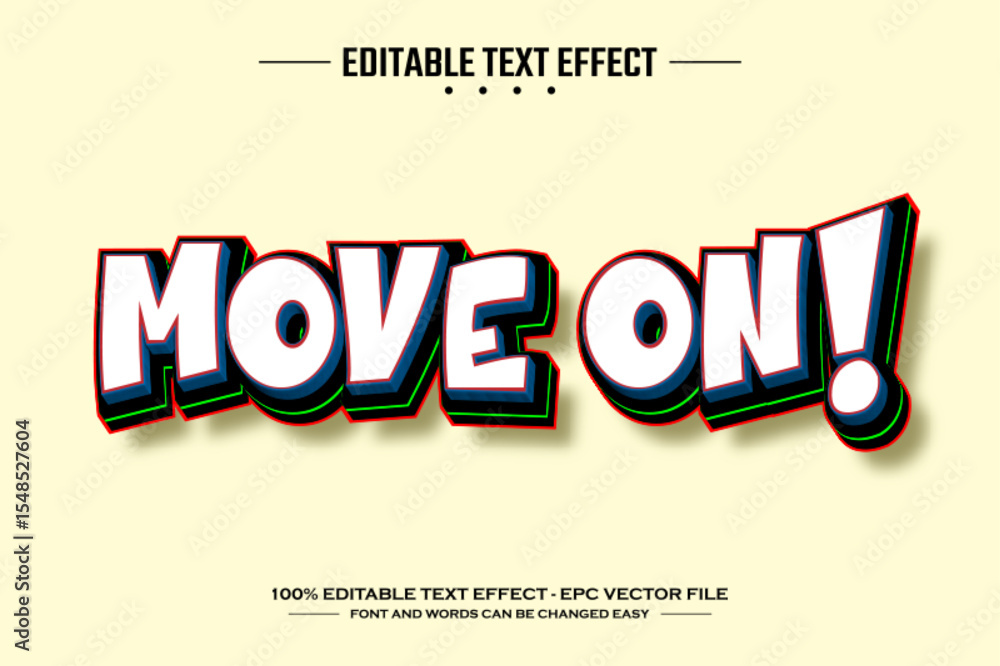 Poster move on 3d editable text effect template