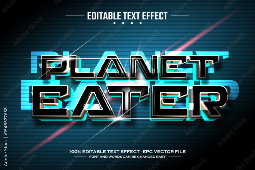 Poster planet eater 3d editable text effect template