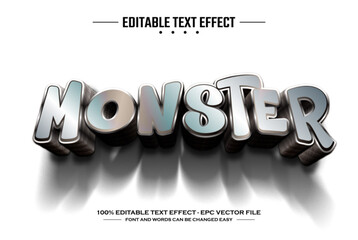 Monster 3D editable text effect template