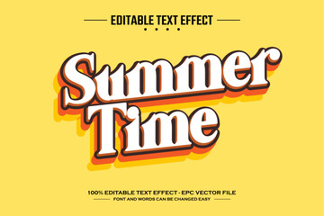 Summer time 3D editabel text effect template