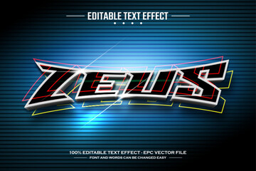 Zeus 3D editable text effect template