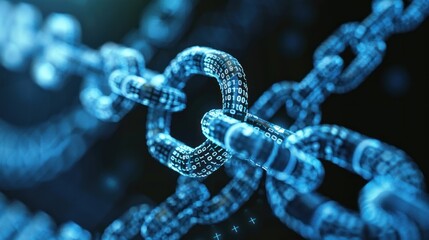 Digital blockchain chain conceptual illustration