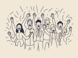 A group of people raising their hands