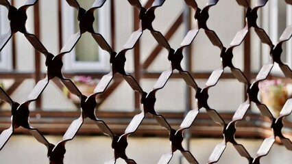 Twisted metal lattice gate fence pattern