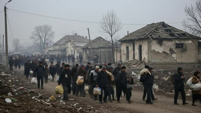 Refugee migration damaged city