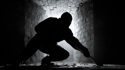 Person tunnel silhouette