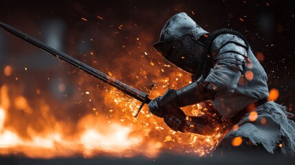 Warrior sword fire