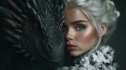 Woman dragon portrait