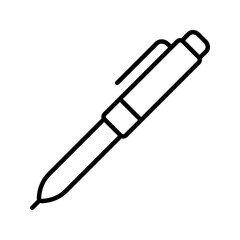 Pen icon in solid and stroke style. Flat illustration of vector icon on white background