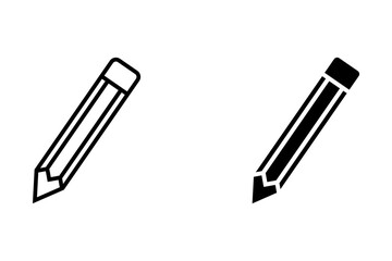 Pencil outlined and solid icon vector collection.
