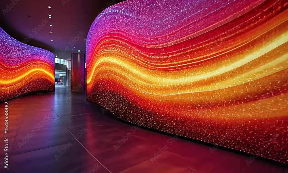 Poster dynamic color waves in a modern space