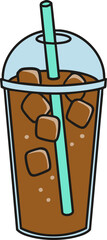 플라스틱 컵에 담긴 아이스커피 벡터 이미지
iced coffee vector image