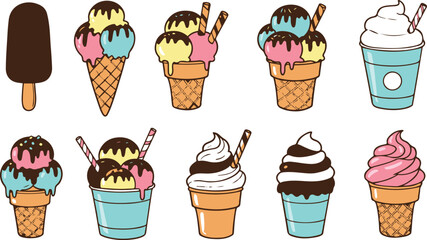 set of ice cream