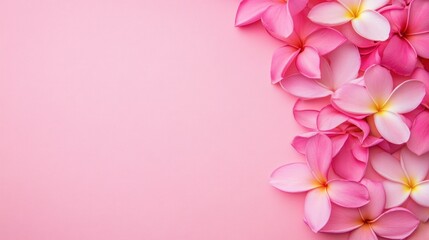 Fototapeta premium Pink plumeria petals arrangement