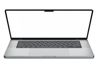 isolated laptop mockup with white blank screen. Super high resolution 4K 8K...