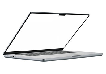 isolated laptop mockup with white blank screen. Super high resolution 4K 8K...