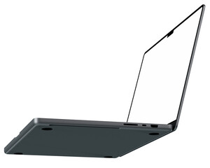 Super high resolution 4K 8K laptop mockup isolated with white blank screen, without background