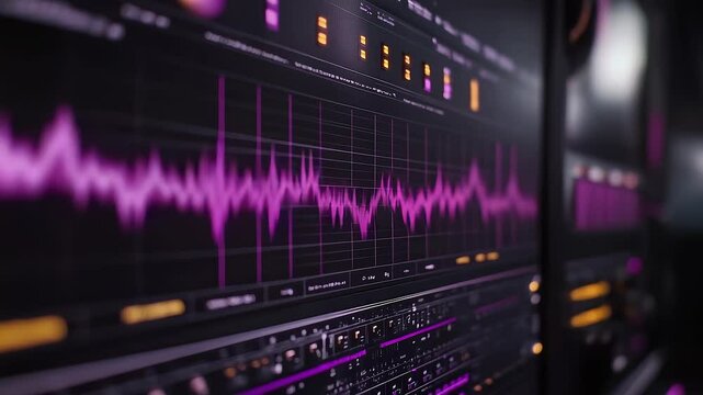 Purple Waveform Data Analysis Interface Technology Background
