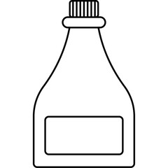 Flat Style Christmas Wine Bottle Illustration