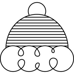 Flat Christmas Beanie Hat Winter Illustration