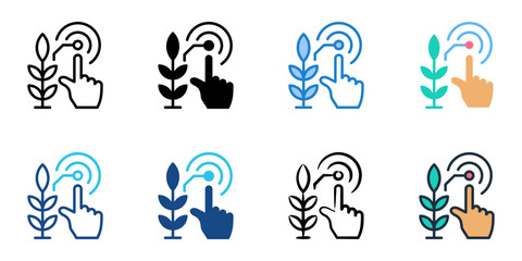Precision Agriculture icon set multiple style collection