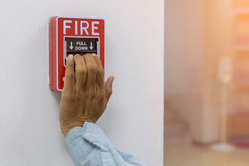 Activate fire alarm trigger system which is installed on granite wall of the building. Fire alarm...