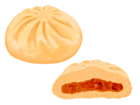 ピザまん（1個と断面）