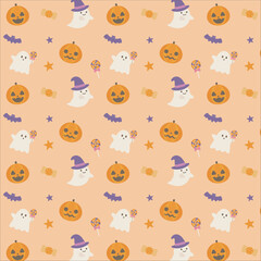 ハロウィンの可愛いイラストパターン