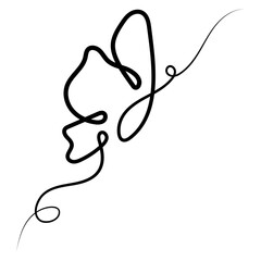 Obraz premium Monoline Butterfly Decoration