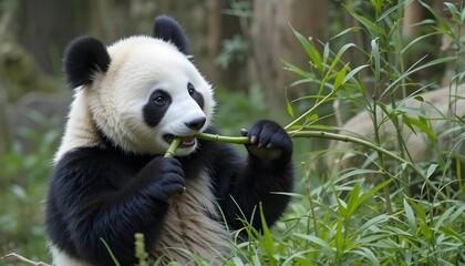 panda eating bamboo