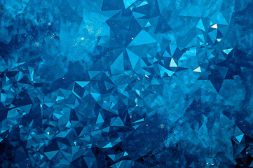 Dynamic triangular patterns on abstract blue background