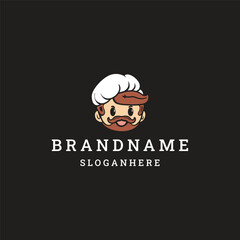 Cute man logo style icon design template vector illustration