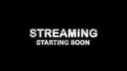 Streaming starting soon glitch animation, suitable for streaming platforms. 4K Stock Video Alpha Channel - Powered by Adobe