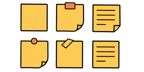 Versatile Sticky Notes & Memo Pads Vector Set for Design Templates