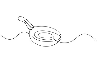 Obraz premium Pan kitchen continuous line. Continuous one line drawing pan kitchen. Kitchen, equipment concept. Single line drawing
