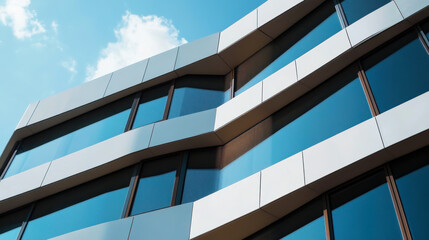 Detail of modern architecture buildings. Symbol of real estate, business, prosperity. Beautiful sunny day