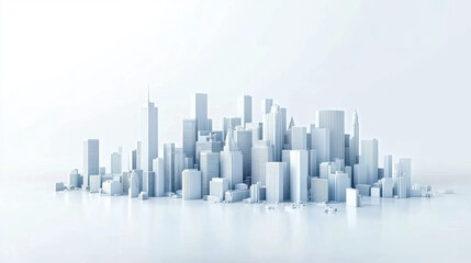 Fototapeta premium white city scape with skyscraper