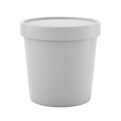 White container isolated on white background for food, ice cream, yogurt use cases.