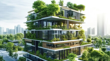 Eco-friendly building in the modern city