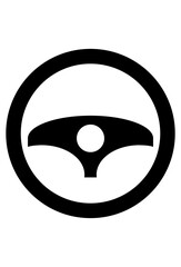 Classic steering wheel icon symbolizes control, driving, and vehicle navigation.
Simple circle design represents automotive travel, direction, and driver's command.
Stylized car part; essential symbol