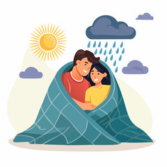 Couple during a storm