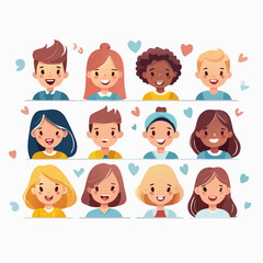 Fototapeta premium set of cartoon faces