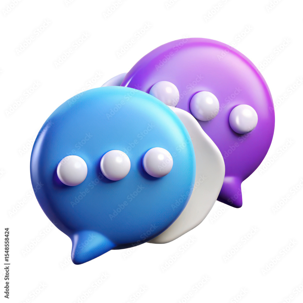 Poster chat bubble icon communication speech bubbles message dialog balloons talking conversation 3d render