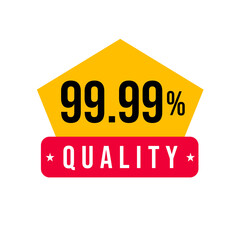 99.99% quality badge png tested label icon png secure product tag png