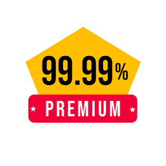 99.99% premium badge png luxury label icon png high-quality tag file png