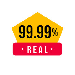 99.99% real tag png genuine label icon png chalkboard product badge png