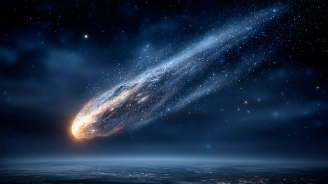 Cosmic Fireball: A Meteoroid's Fiery Descent Towards Earth